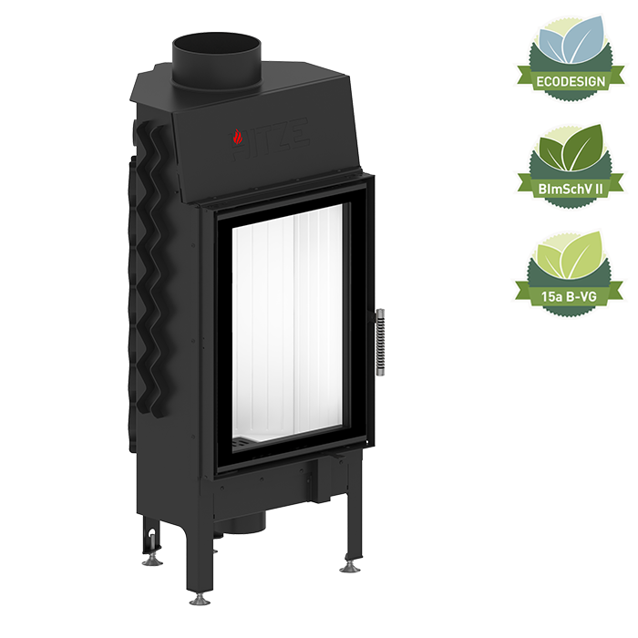 Zestaw kominek powietrzny stalowy KRATKI LUCY BLACK 12 kW Ø 200 z akcesoriami HITZE ALBERO AL9SV kominek fireplace DECOR 2 - Zestaw kominek powietrzny stalowy KRATKI LUCY BLACK 12 kW Ø 200 z akcesoriami